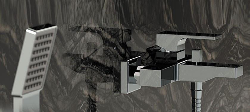 Remer Rubinetterie Смеситель для ванны настенный с ручным душем Absolute Au-02 - Вид №1
