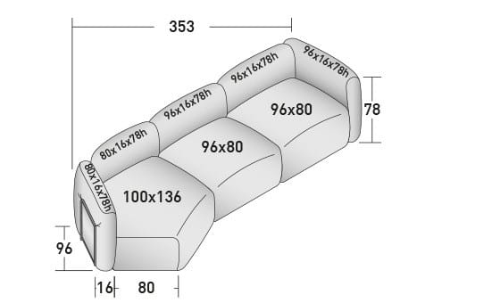 Ткань съемный садовый диван Flou лук ARCH-00078991 - Вид №10