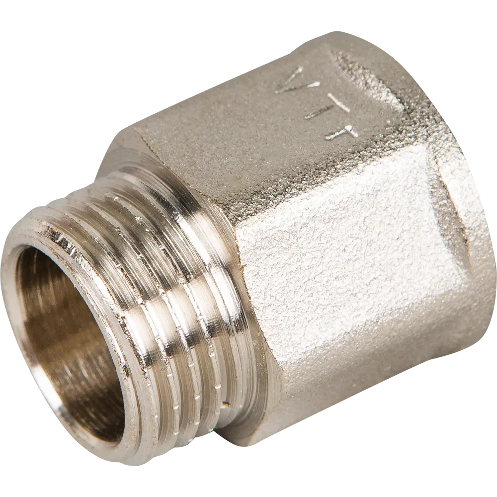 Удлинитель Valtec резьба 1/2"х20 мм внутренняя-наружная никелированная латунь STLM-2163321