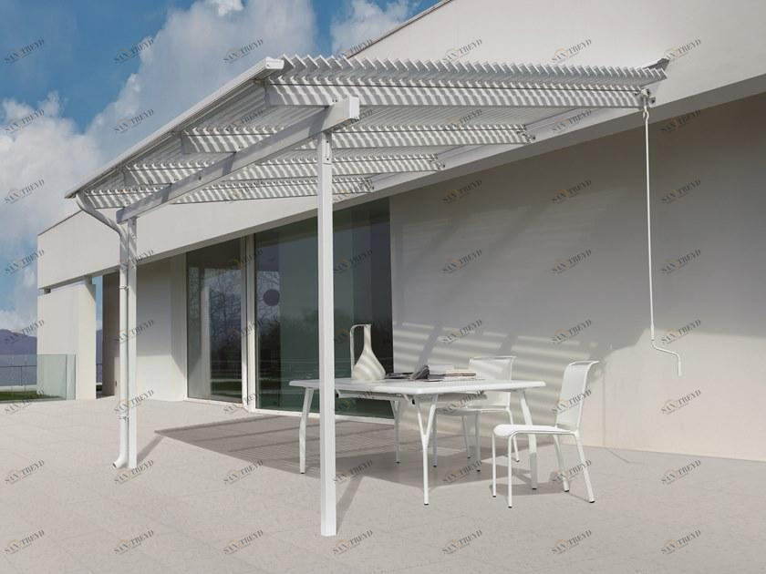 Unopiù Настенная пергола из алюминия с регулируемыми жалюзи  Peme43fb 