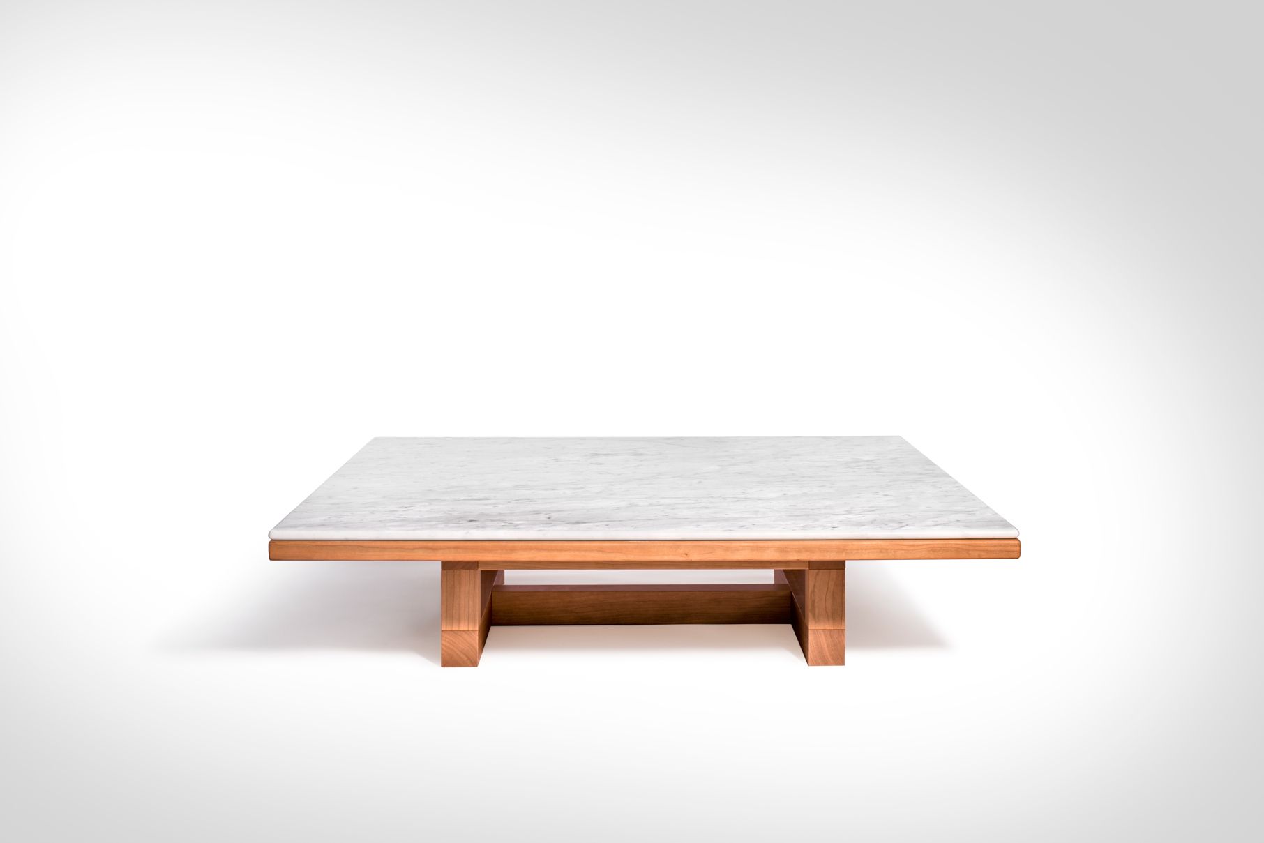 Квадратный деревянный и мраморный журнальный столик Salvatori Span ARCH-00053365 - Вид №1