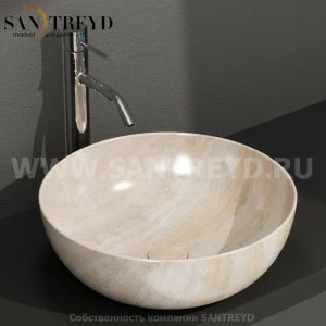 B6T45TR Накладная раковина на столешницу  круглая Ceramica Globo T-EDGE