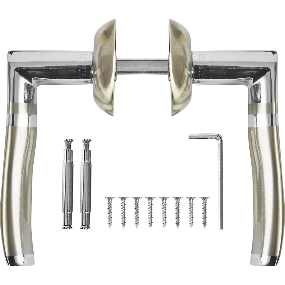 Дверные ручки Punto Jet без запирания цвет матовый никель/хром STLM-2066256 - Вид №1