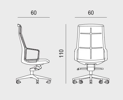 Кожаный регулируемый по высоте офисный стул с колесами Viganò Adele ARCH-00012445 - Вид №8