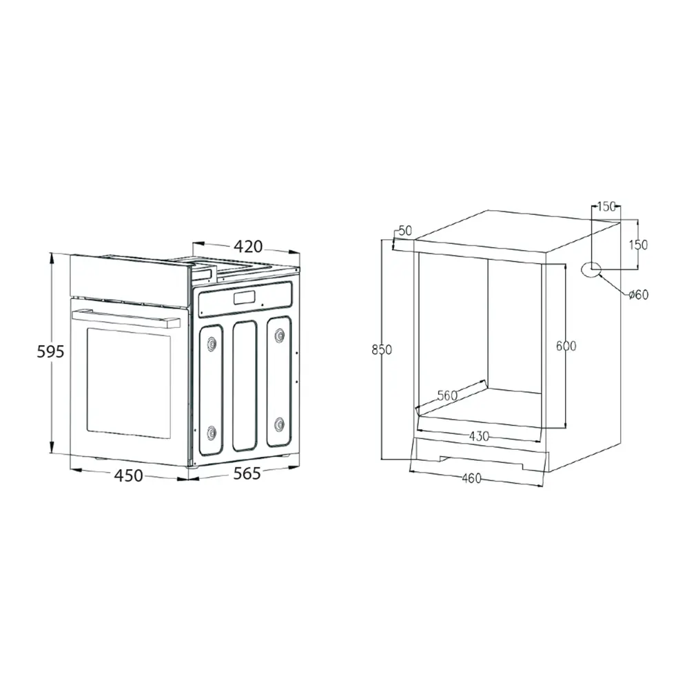 Встраиваемый духовой шкаф Zugel ZOE604W 45x59.5x60 см конвекция цвет белый STLM-2110129 - Вид №6