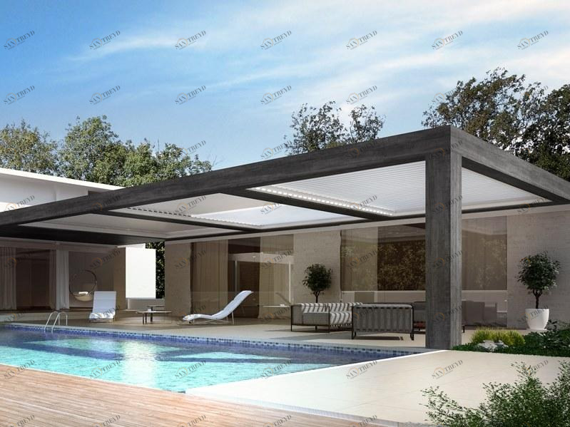 DIRELLO Алюминиевый навес с регулируемыми жалюзи и подсветкой sun-id-1469433