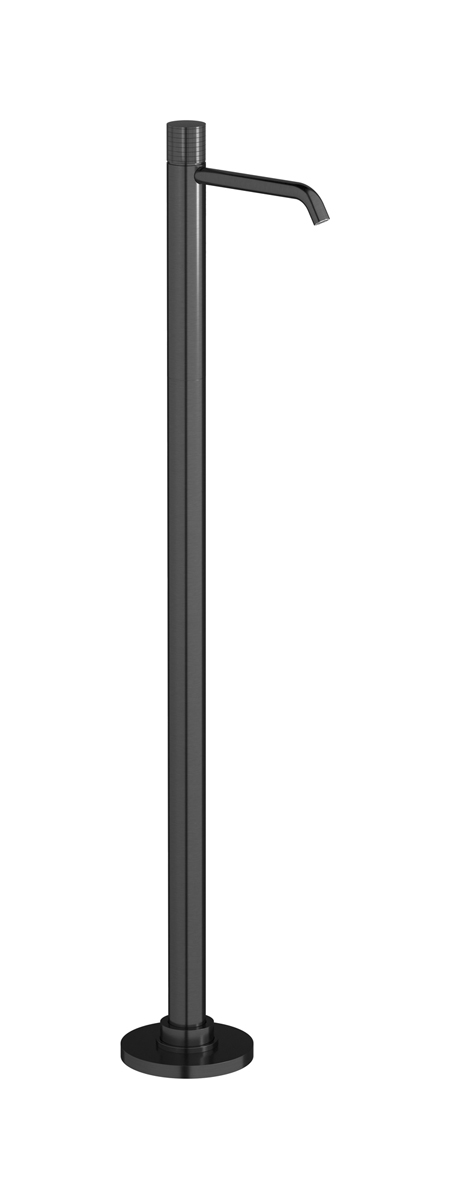 Высокий смеситель для напольной раковины в комплекте с донным клапаном. WE ARE IB ga299cs Brushed Black Chrome Gatsby