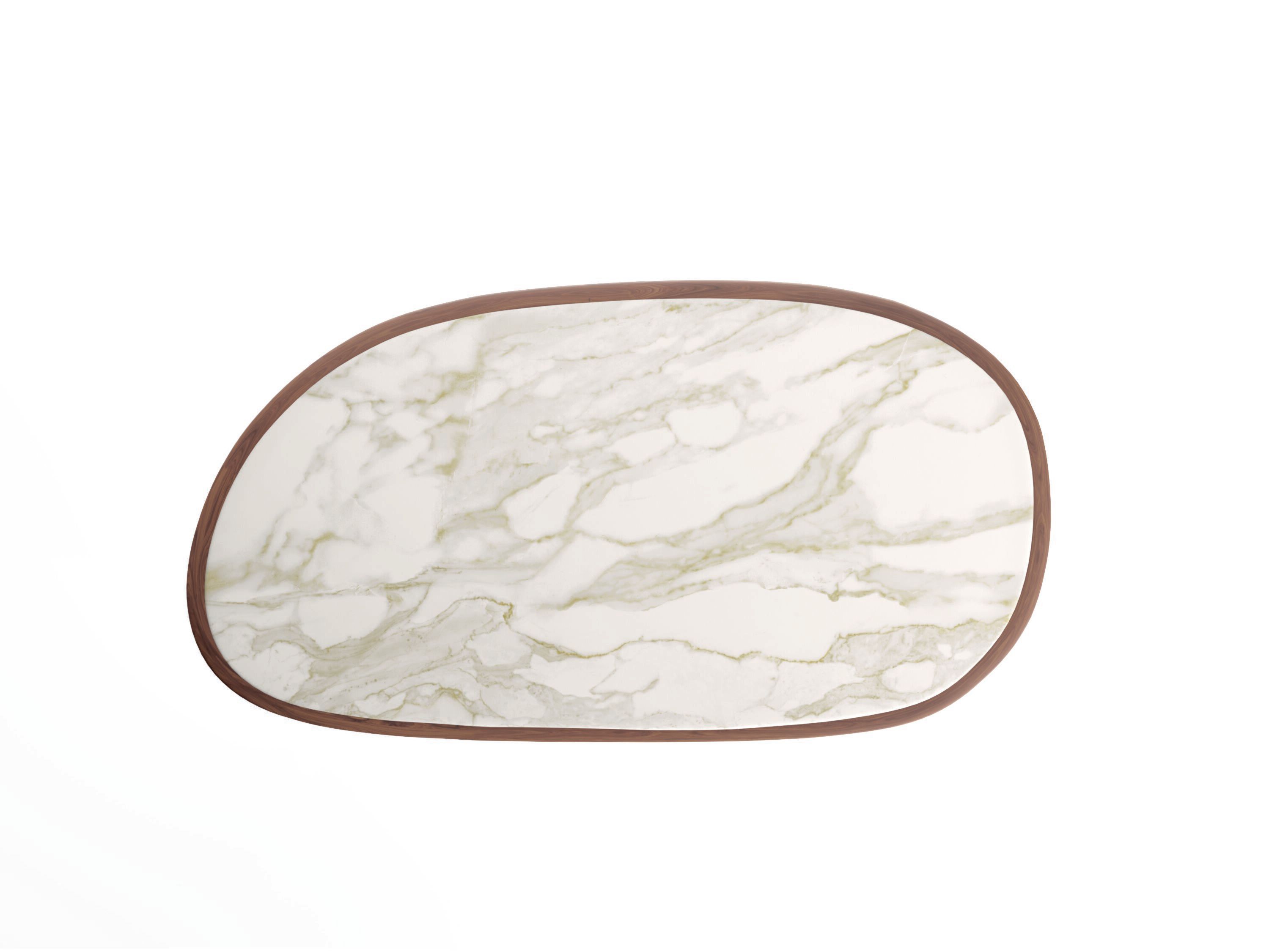 Овальный стол с мраморным верхом и основанием из грецкого ореха Natuzzi Italia пышная ARCH-00096292 - Вид №1