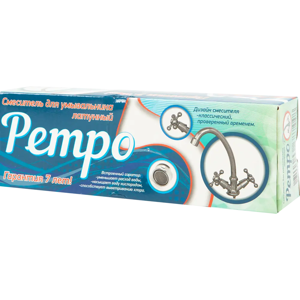 Смеситель для раковины Ретро двухвентильный цвет хром Santreyd STLM-2124498 - Вид №3