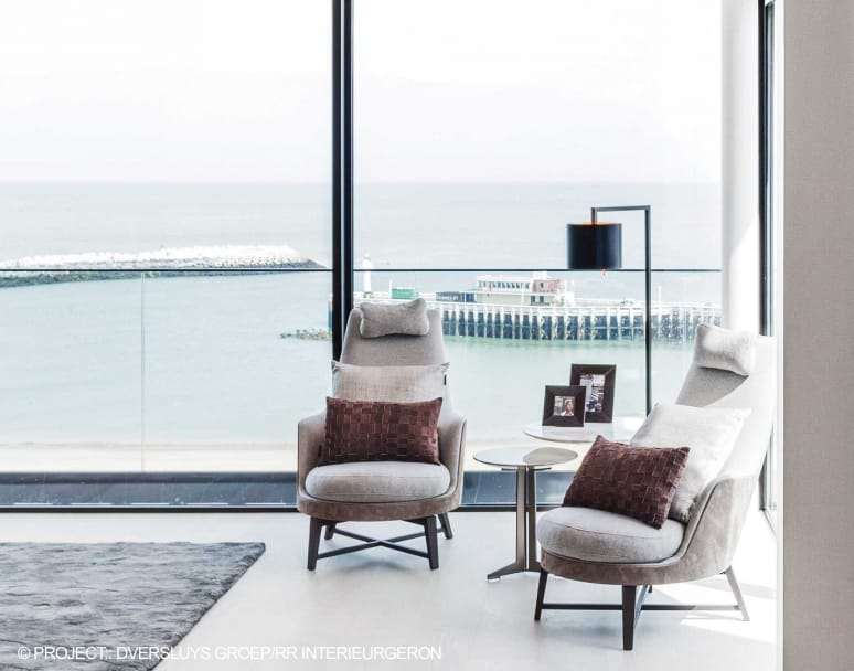 Тканевое кресло с высокой спинкой Flexform Guscioalto ARCH-00132944