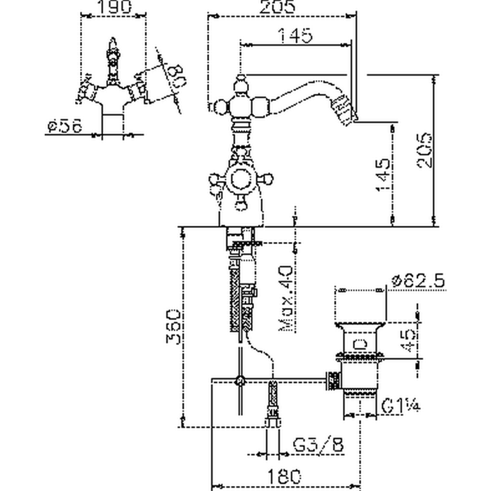 VTT5601021 Смеситель Huber Victorian Santreyd - Вид №1