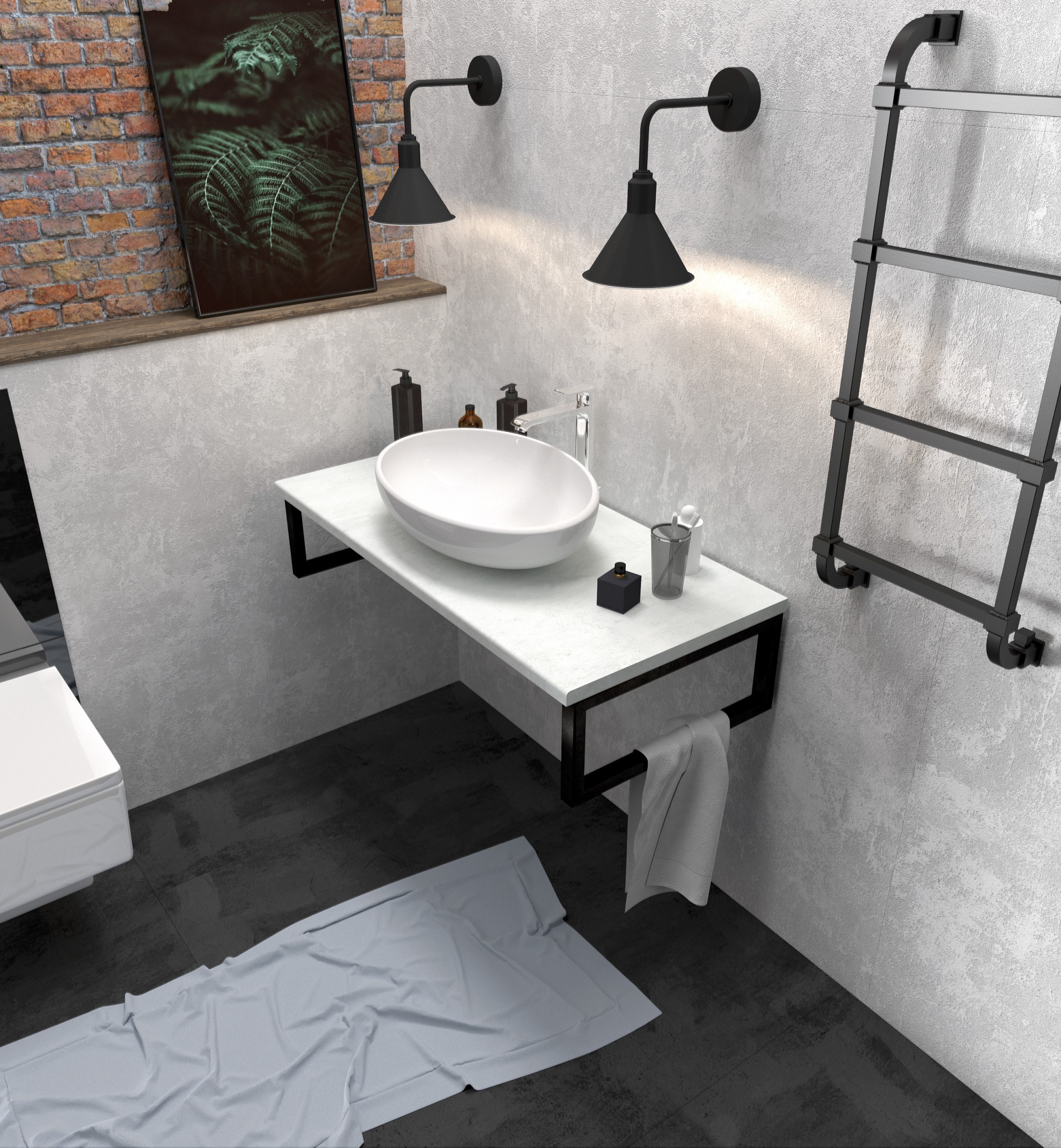 У85841 Столешница GRUNGE LOFT 100 Бетон светлый 1 Marka GRUNGE LOFT  - Вид №2