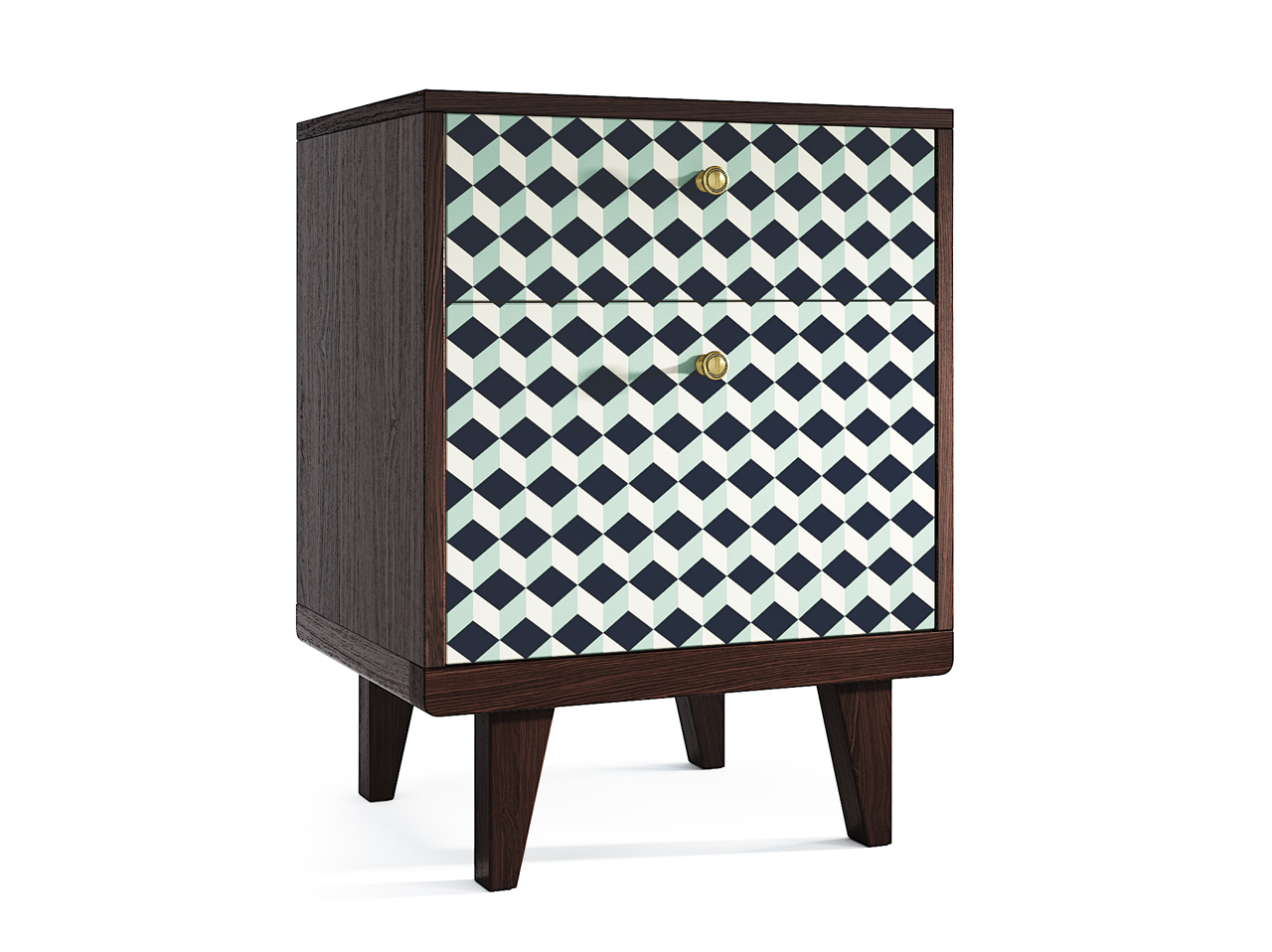 Прикроватная тумбочка дизайнерская темный дуб Thimon THE IDEA  210297 Коричневый  - Вид №1