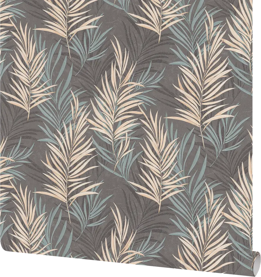 Московская обойная фабрика Дайкири: флизелиновые обои графит с растительным орнаментом 89367498