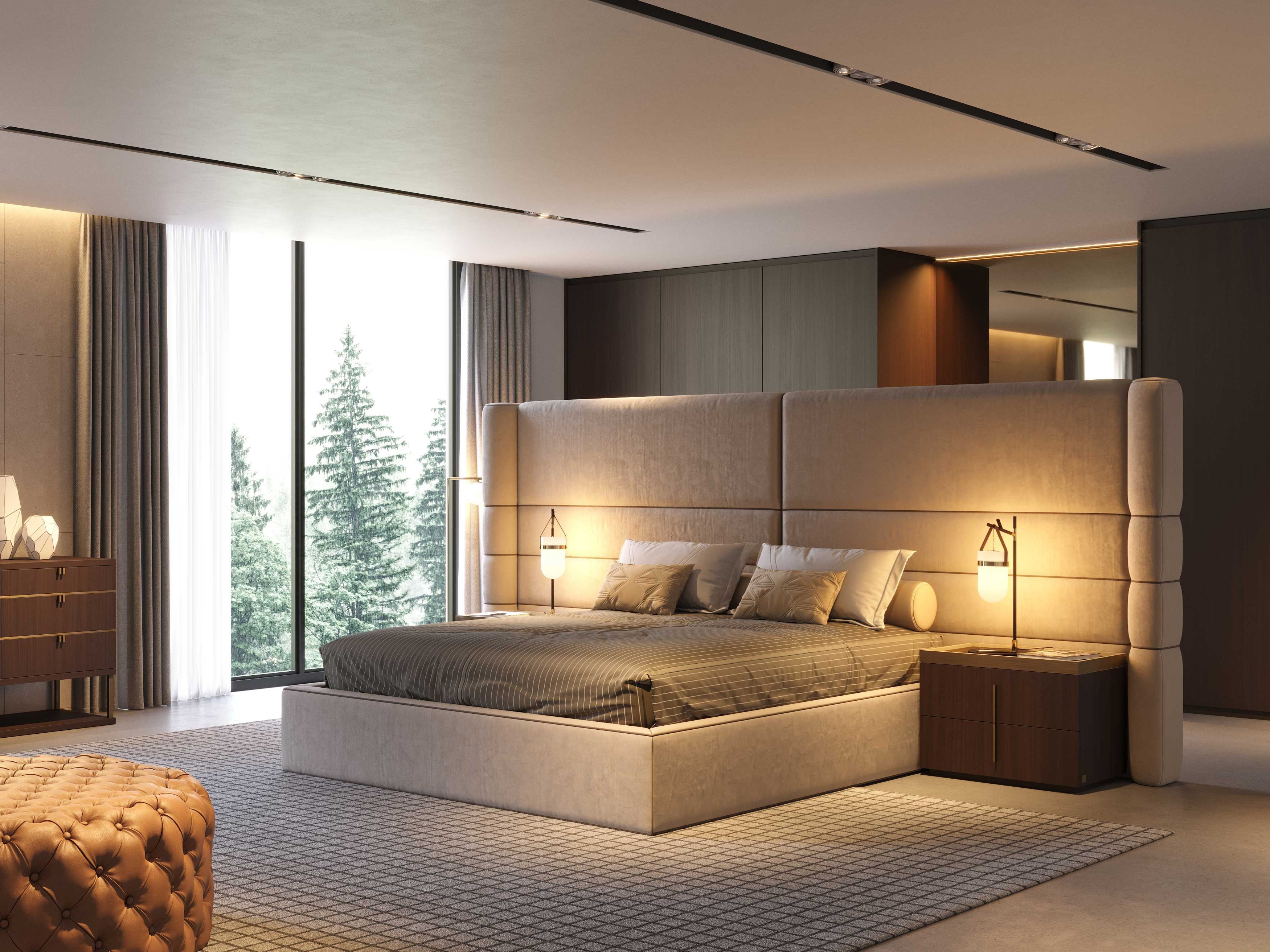 Прямоугольная прикроватная тумбочка из шпона с ящиками Stylish Club ARCH-00040121 - Вид №1