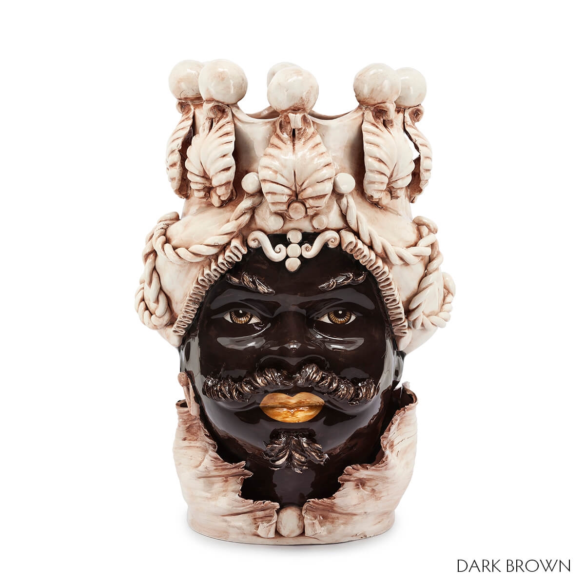 200655-LU ABHIKA ВАЗА МУЖСКАЯ МОРО БОЛЬШАЯ GOLD FINISH  - Вид №3