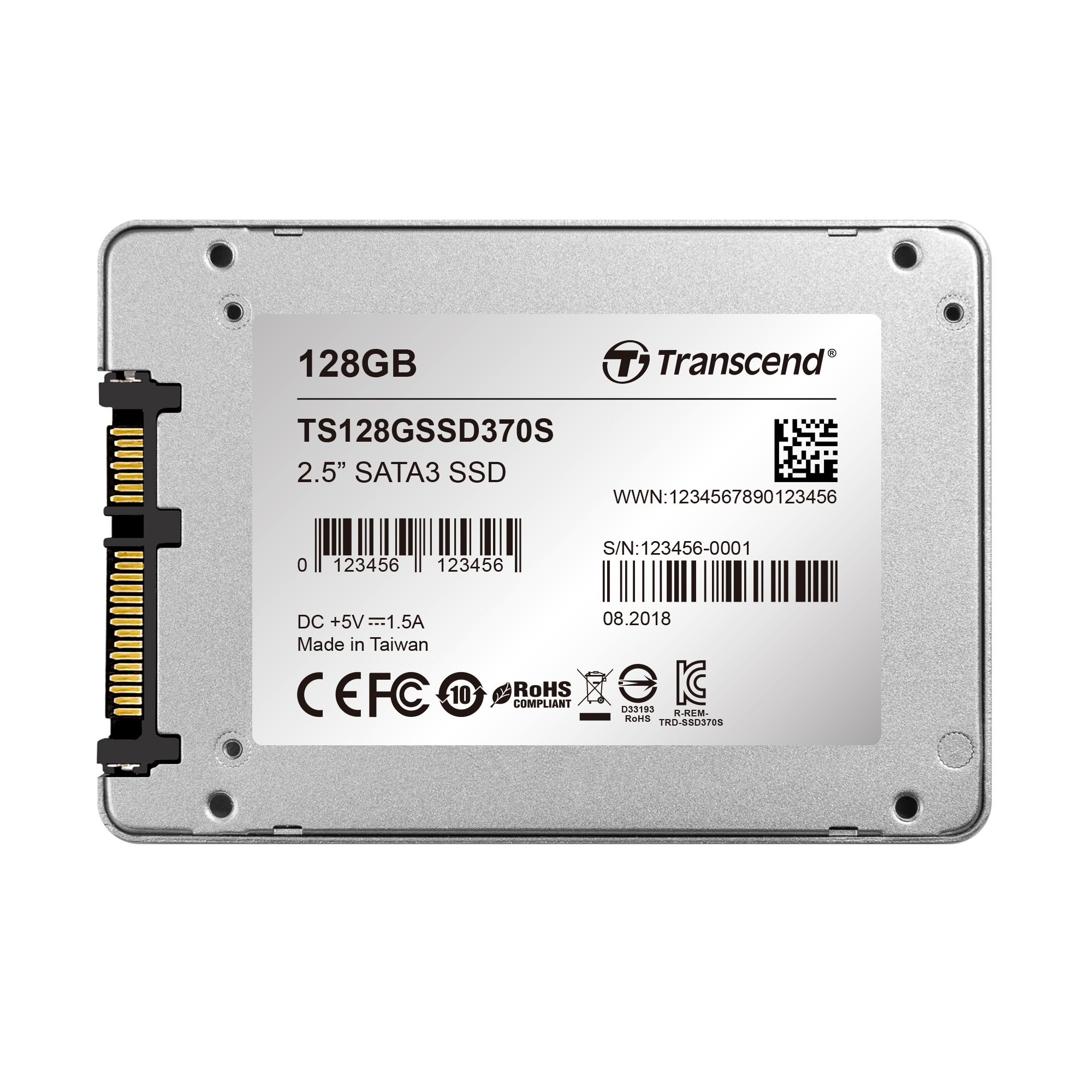 TS128GSSD370S 128gb ssd, 2.5", mlc, ts6500, 128mb ddr3, (advanced power shield, devsleep mode) new package Transcend Santreyd  - Вид №5