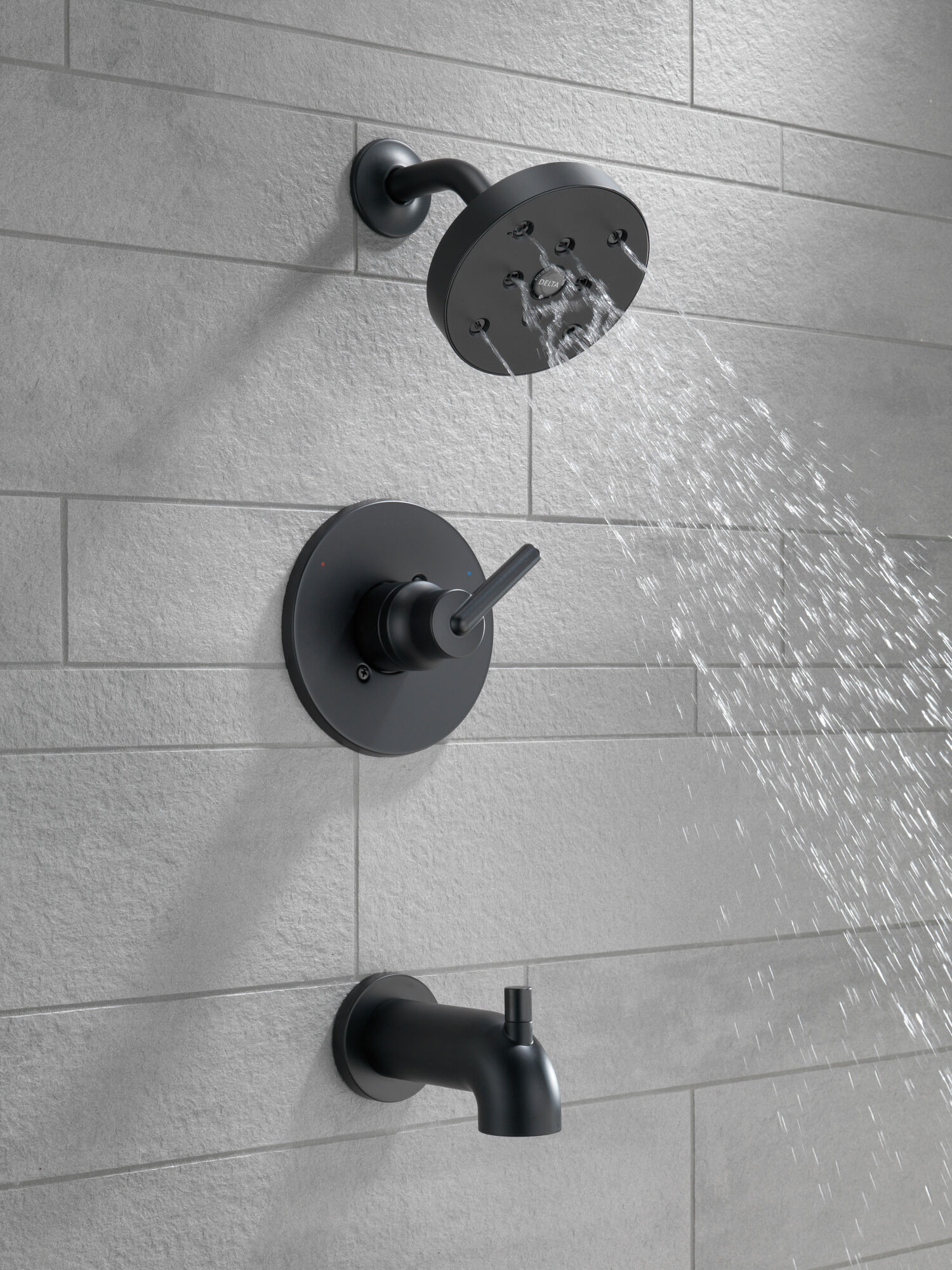 T14459-BL Monitor® 14 Series H2Okinetic® для ванны и душа Delta Faucet Trinsic Матовый черный  - Вид №4