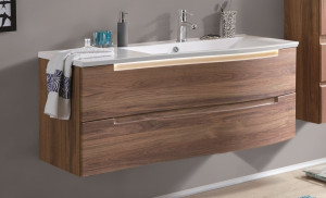 WUA36121SL(672/161) Puris Purefaction, тумба под раковину (2 ящика) 1200 мм левая, цвет белый высокоглянцевый