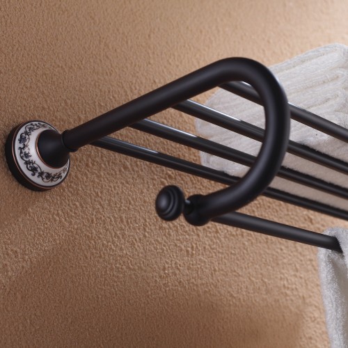 Apollo KEA-16542ORB Полка с полотенцедержателем krausru  - Вид №3