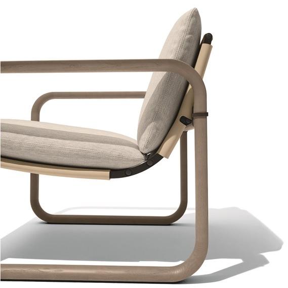 Giorgetti Садовое кресло из ясеня с подлокотниками, обитое в современном стиле Loop sun-id-1461653 - Вид №3