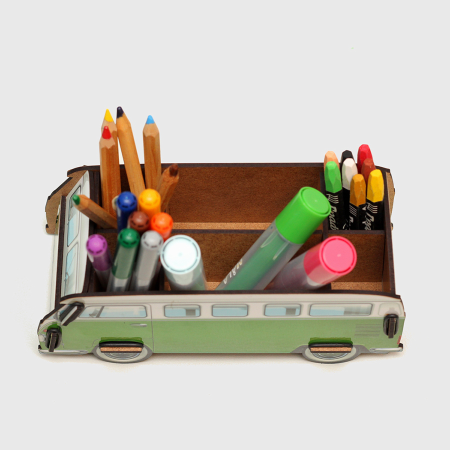 0005 Настольный органайзер vw t1 camper - зеленый BadLab  - Вид №3