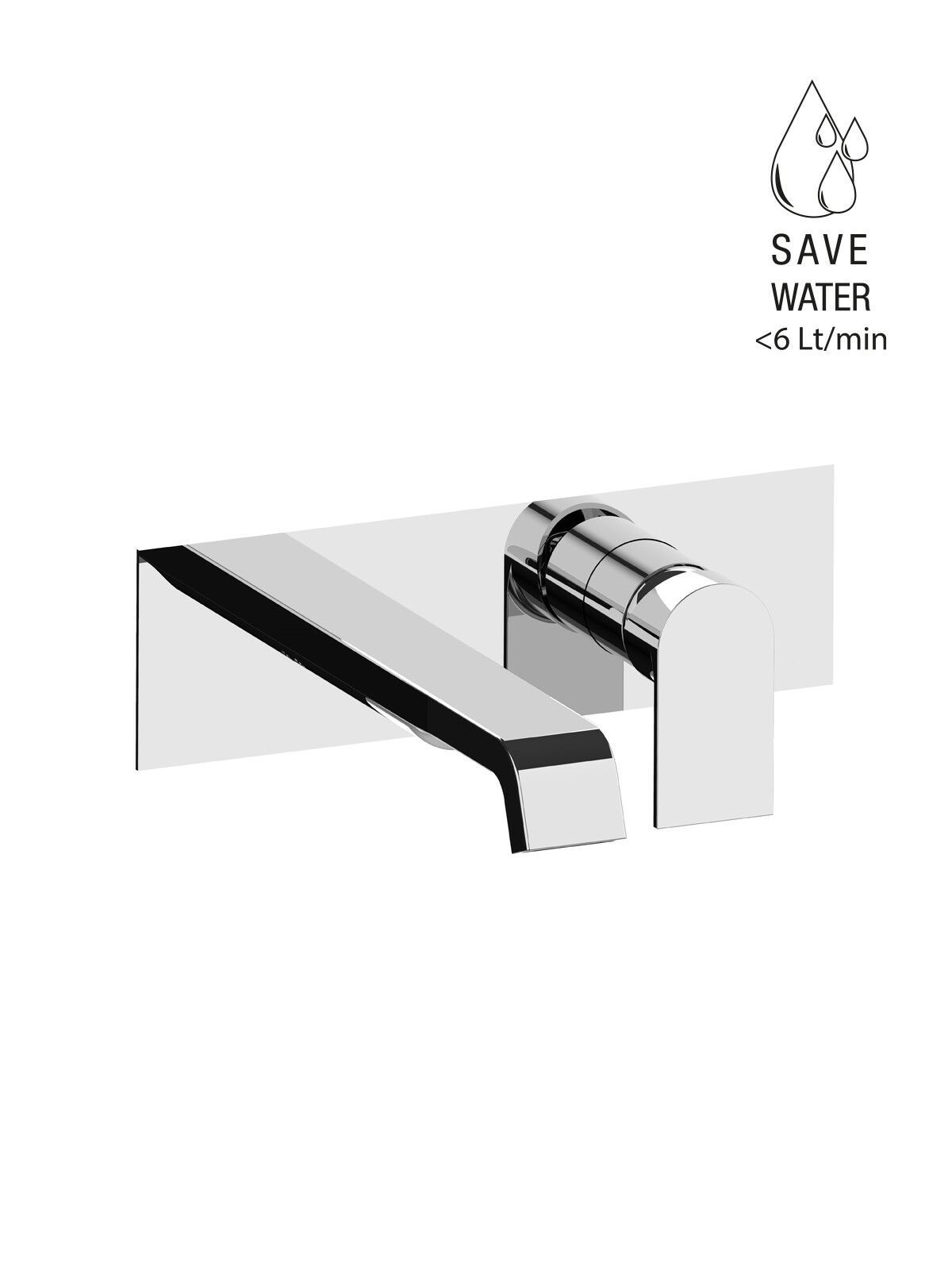 Однорычажный настенный смеситель для раковины с ограничителем расхода Rubinetterie Frattini Птолемей ARCH-00028415 - Вид №1