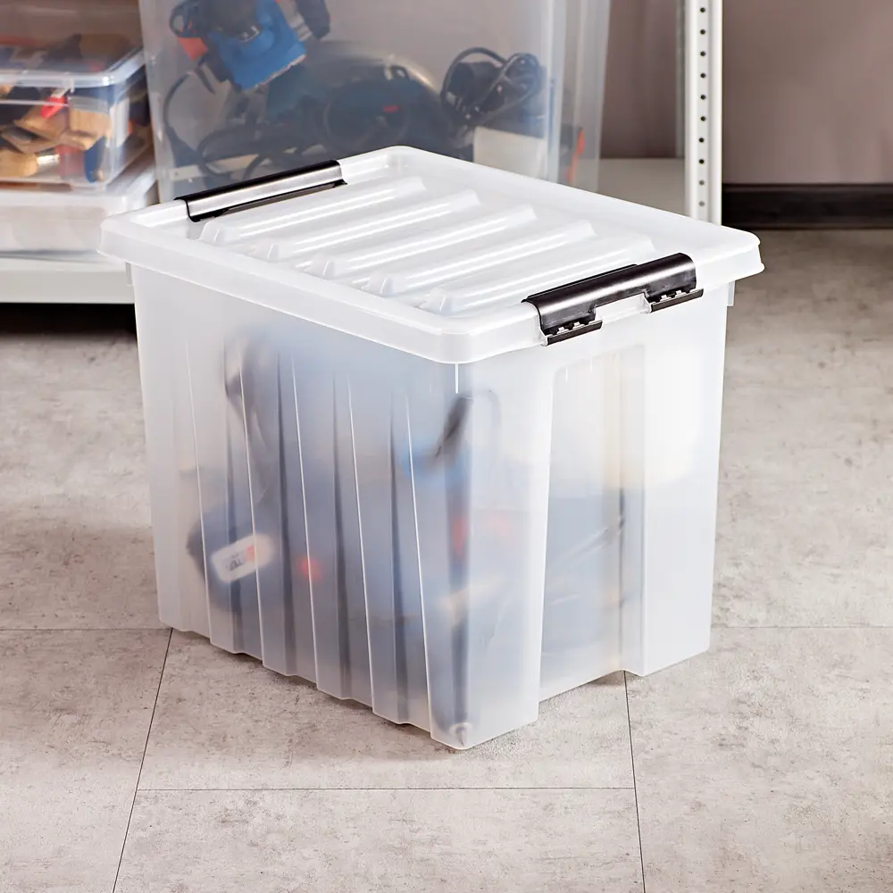 ROX BOX Контейнер прозрачный 50 л с колесами и герметичной крышкой 16449339 STLM-0006856 - Вид №3