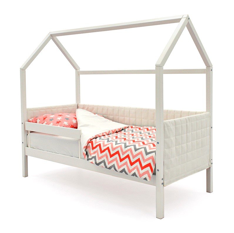 Детская кровать-домик мягкая белая Svogen БЕЛЬМАРКО  00-3873179 Белый Santreyd  - Вид №1