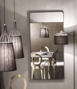 Прямоугольное алюминиевое настенное зеркало