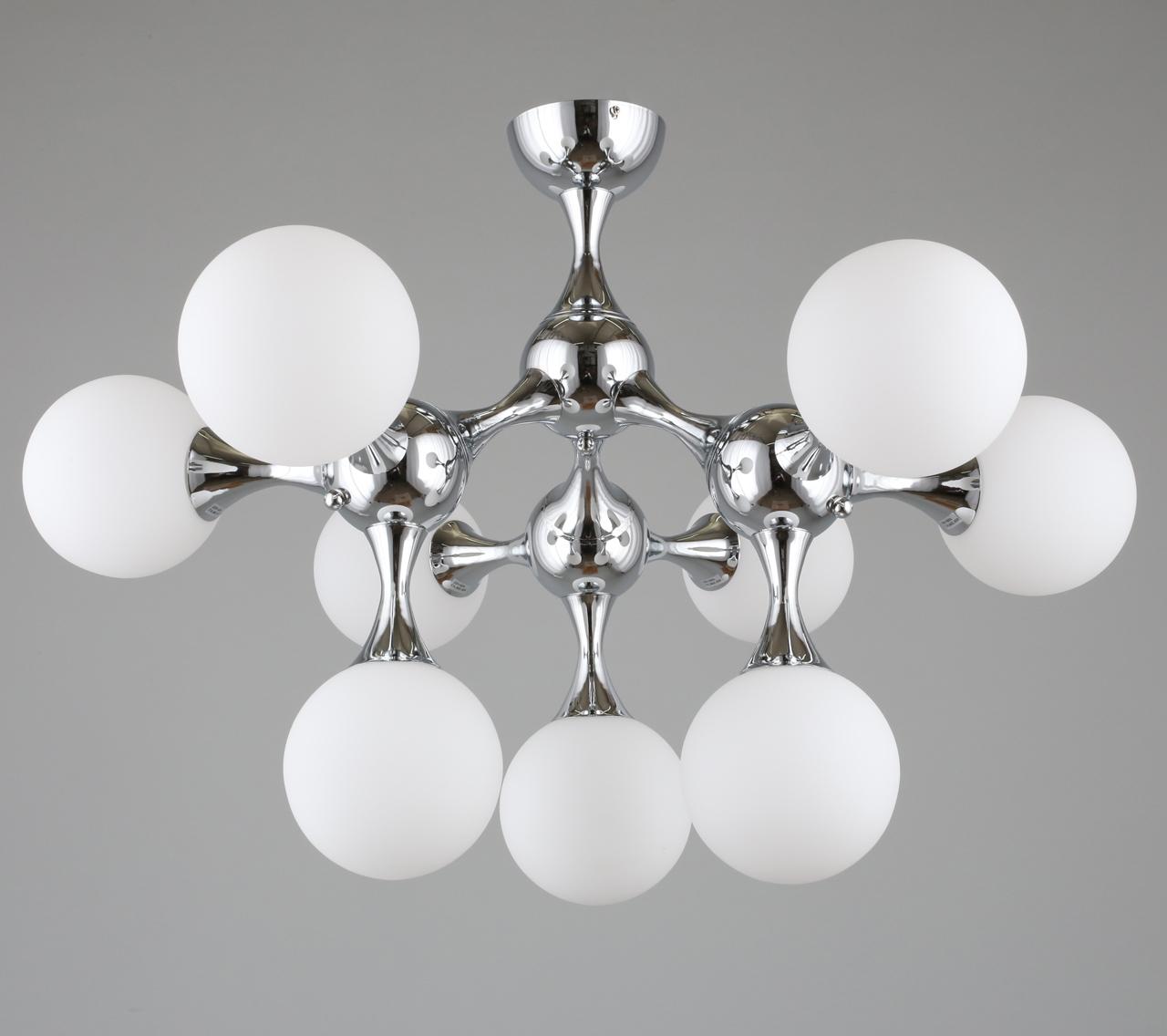 Потолочная люстра Omnilux Ronta OML-93107-09 OMNILUX ДИЗАЙНЕРСКИЕ, RONTA 328321 Белый;хром  - Вид №3
