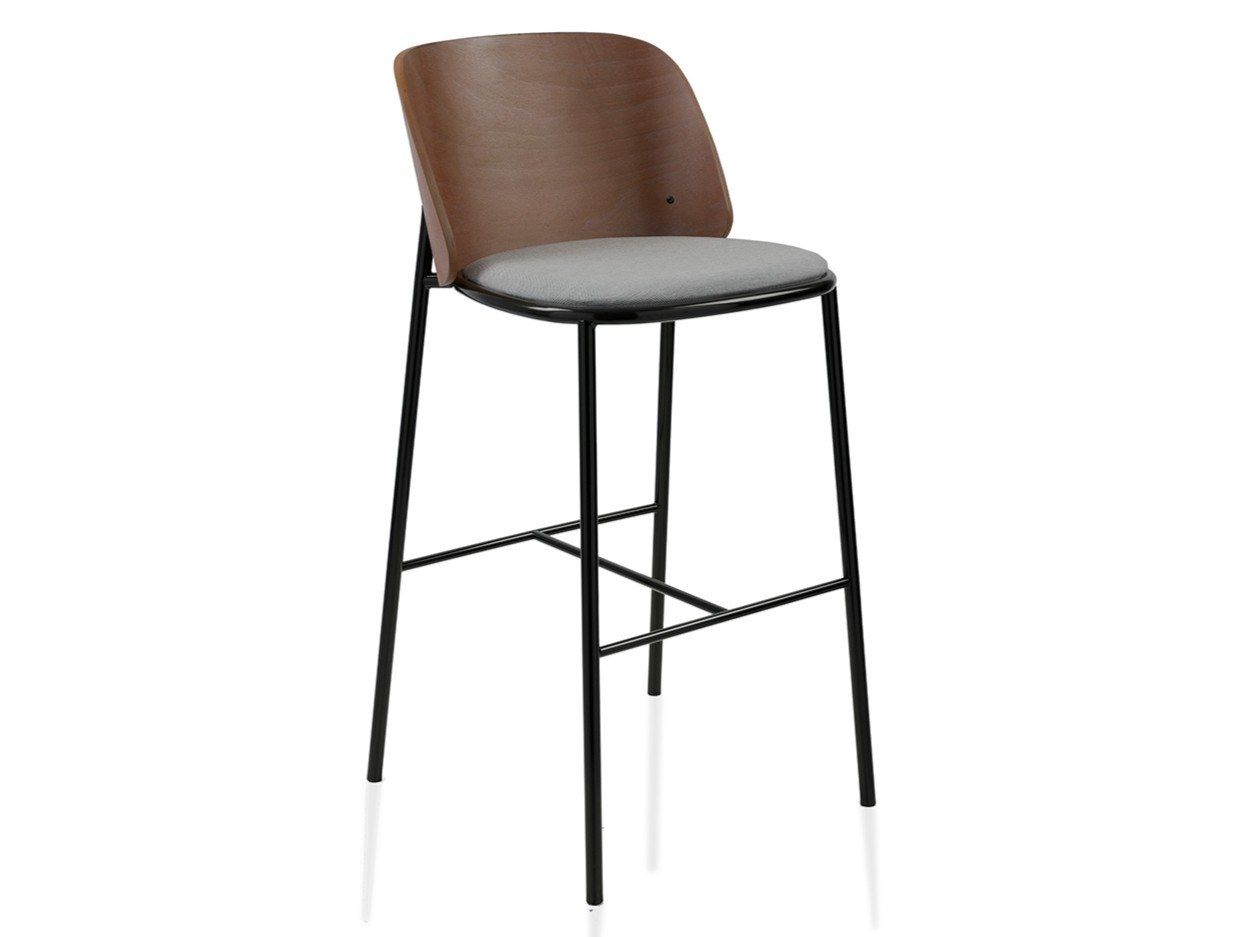 Высокий деревянный стул с мягким сиденьем Vela Arredamenti ARCH-00130600