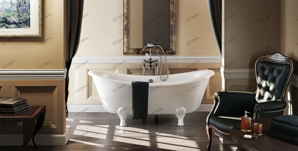 Ванна акриловая Bateau двусторонняя с ножками L2W Bateau Burlington T10F, L2W