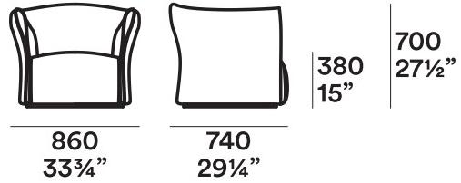 JESSE Кресло из ткани со съемным чехлом с подлокотниками sun-id-1423778 - Вид №2