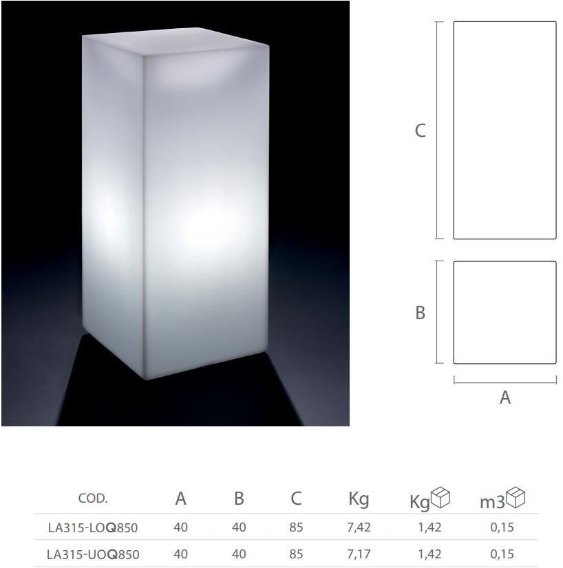 Lyxo Design Высокий светящийся квадратный стол из полиэтилена Home fitting sun-id-1457643 - Вид №1