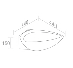 L236T0R1V1.100 Угловая раковина треугольная A. e T. Italia SPOT Белый глянцевый AeT ITALIA - Вид №2
