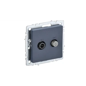 Розетка TV двойная встраиваемая IEK Brite РТВ/РСп12-БрМ цвет маренго 89361852 STLM-2090720
