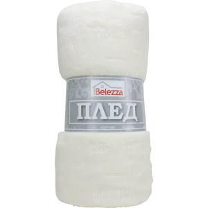 Плед «Ламы», 140x200 см, фланель, цвет кремовый