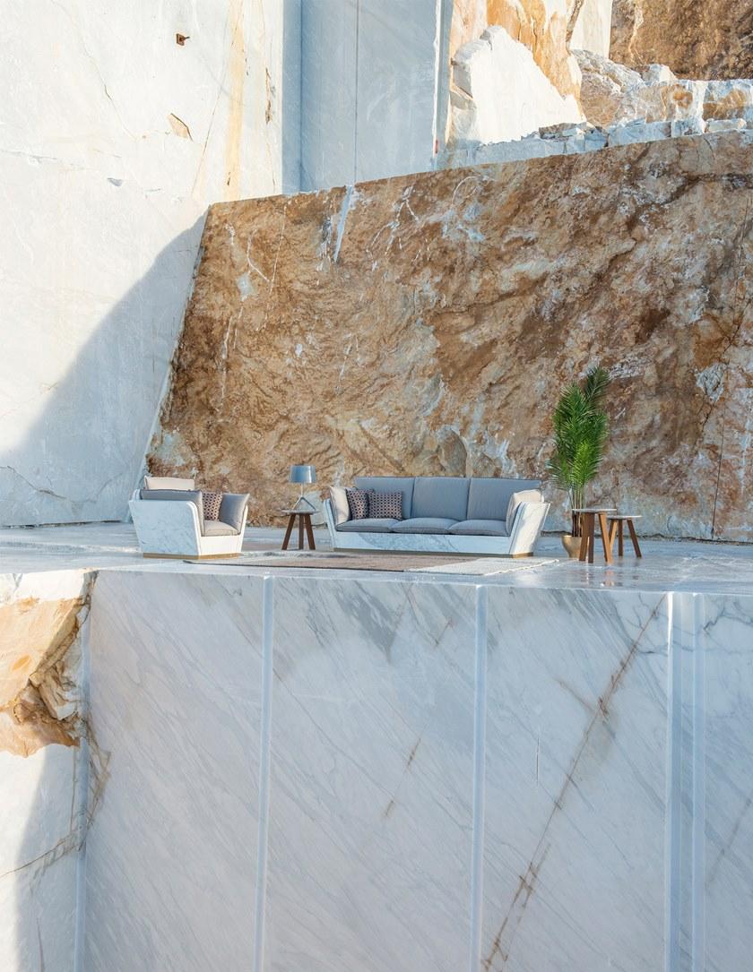 FranchiUmbertoMarmi Кресло из скульптурного мрамора с подлокотниками Mattis Hd032stabra - Вид №6