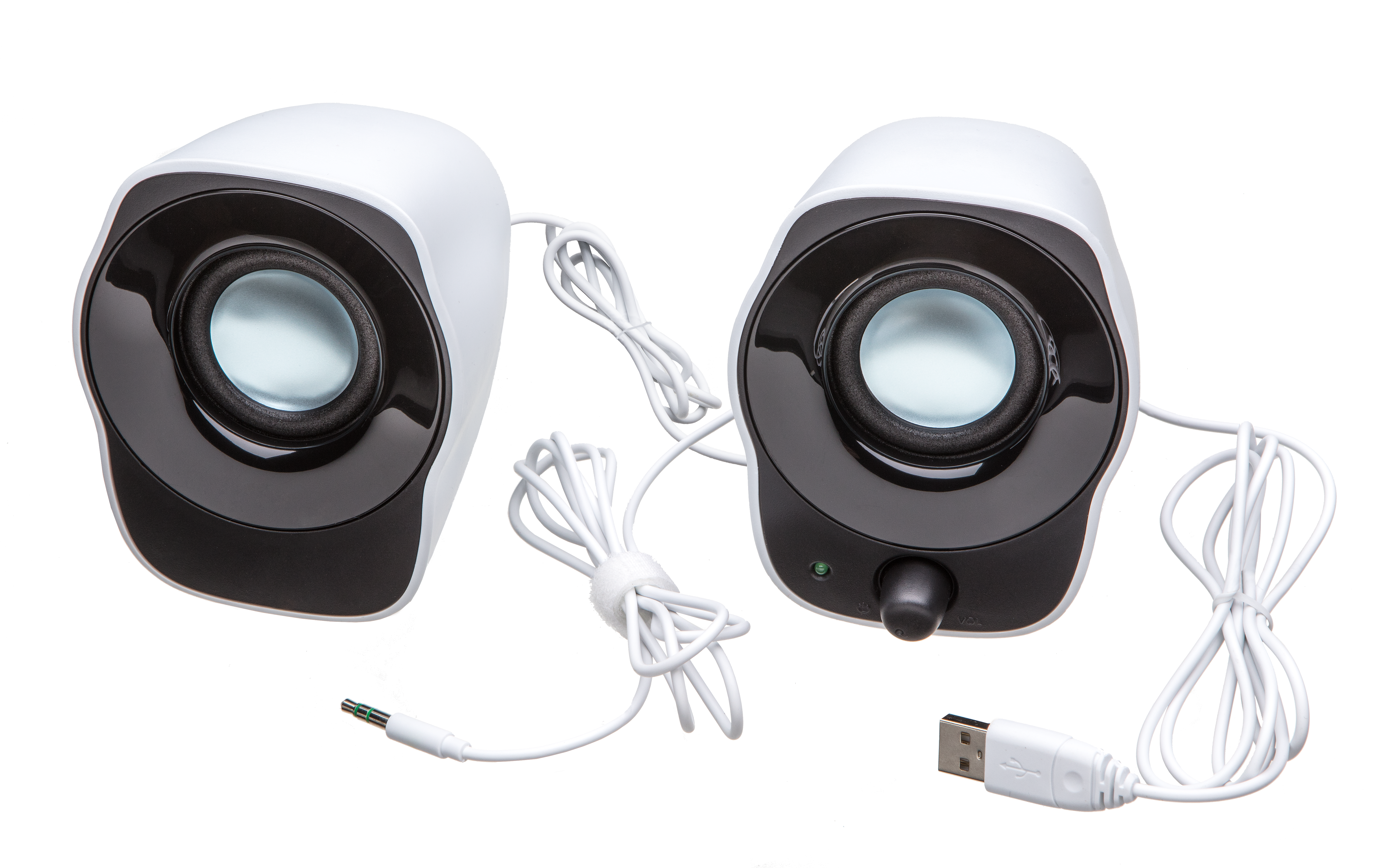 980-000513 Speaker system 2.0 z120, stereo, 2*1.2вт, 3.5 mm input black&white, box Logitech Santreyd  - Вид №4