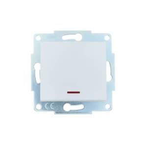 Выключатель встраиваемый Lezard Asti 1 клавиша с подсветкой цвет белый