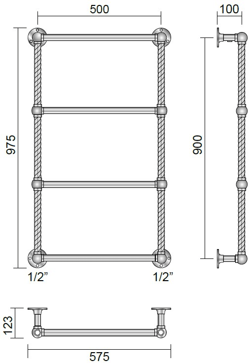 CORDIVARI Настенный латунный радиатор Classic line sun-id-1404617 - Вид №4