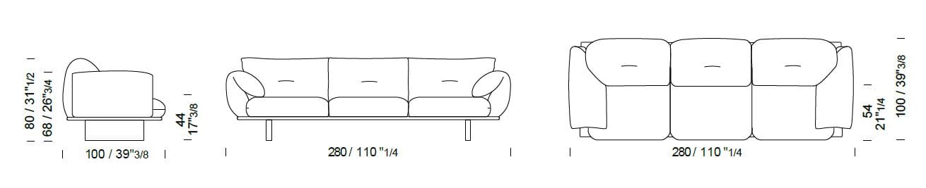 3-местный тканевый диван Borzalino CONNOR ARCH-00150022 - Вид №9
