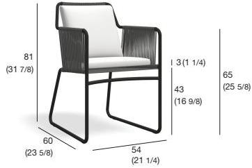 RODA Садовый стул на санках из нержавеющей стали с подлокотниками Harp sun-id-1449716 - Вид №17