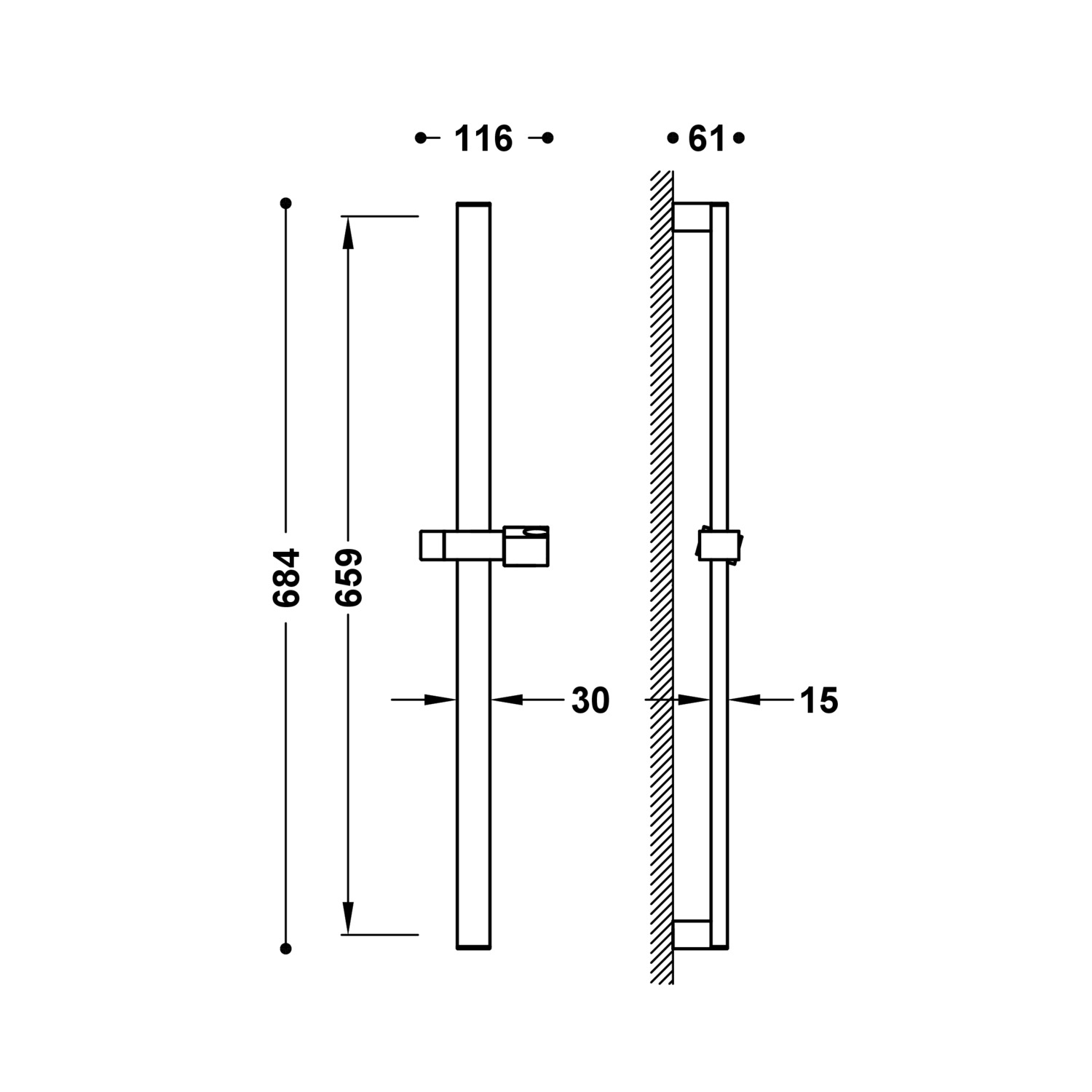 Раздвижная душевая планка-134516 TRES Showers - Вид №1