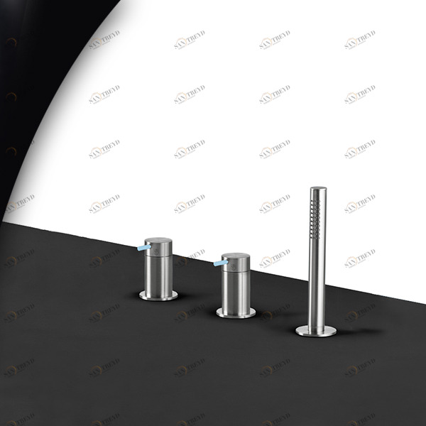 Смеситель для ванны матовая сталь с голубой ручкой Toki Radomonte TKI14SCIL27