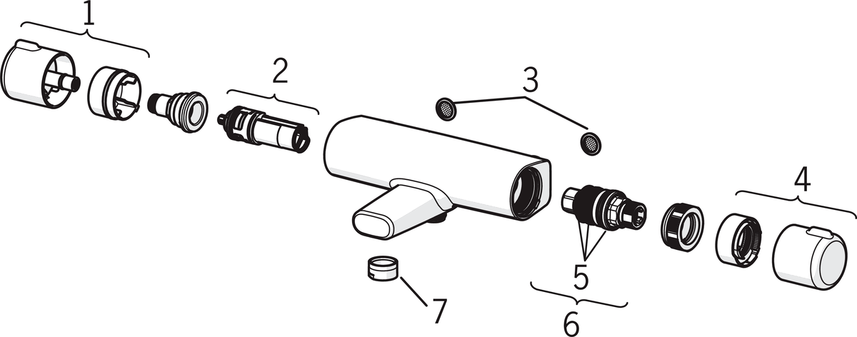Oras 7462 Cмеситель для ванны и душа 7462 Nova Хром  - Вид №4