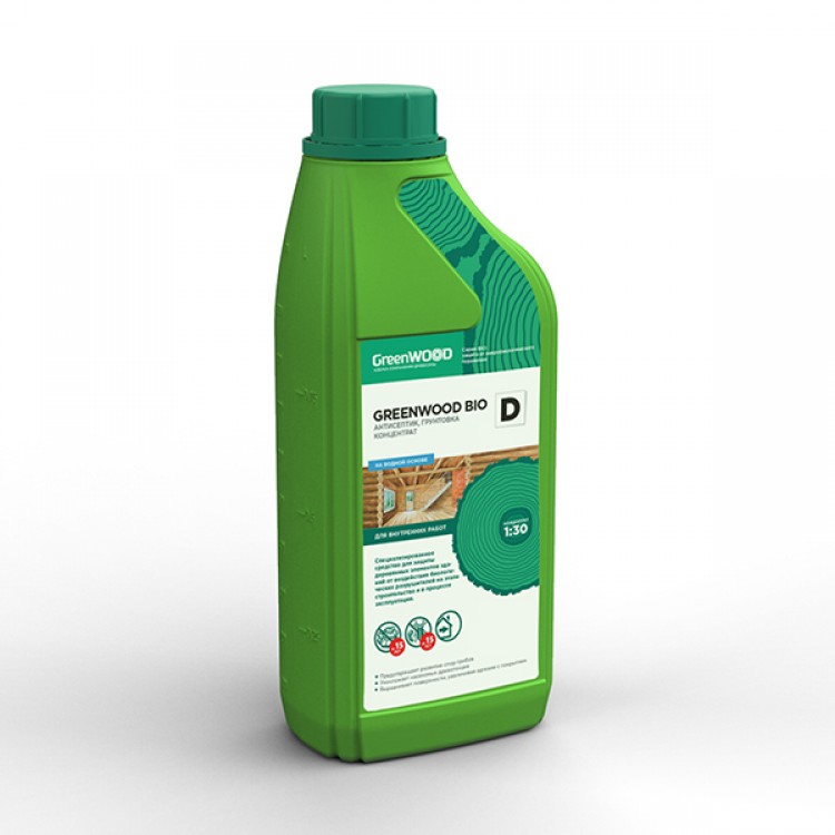 GWВ-DK/01 GreenLAB GREENWOOD BIO D Концентрат 1:30, 1 л, антисептик, грунтовка 