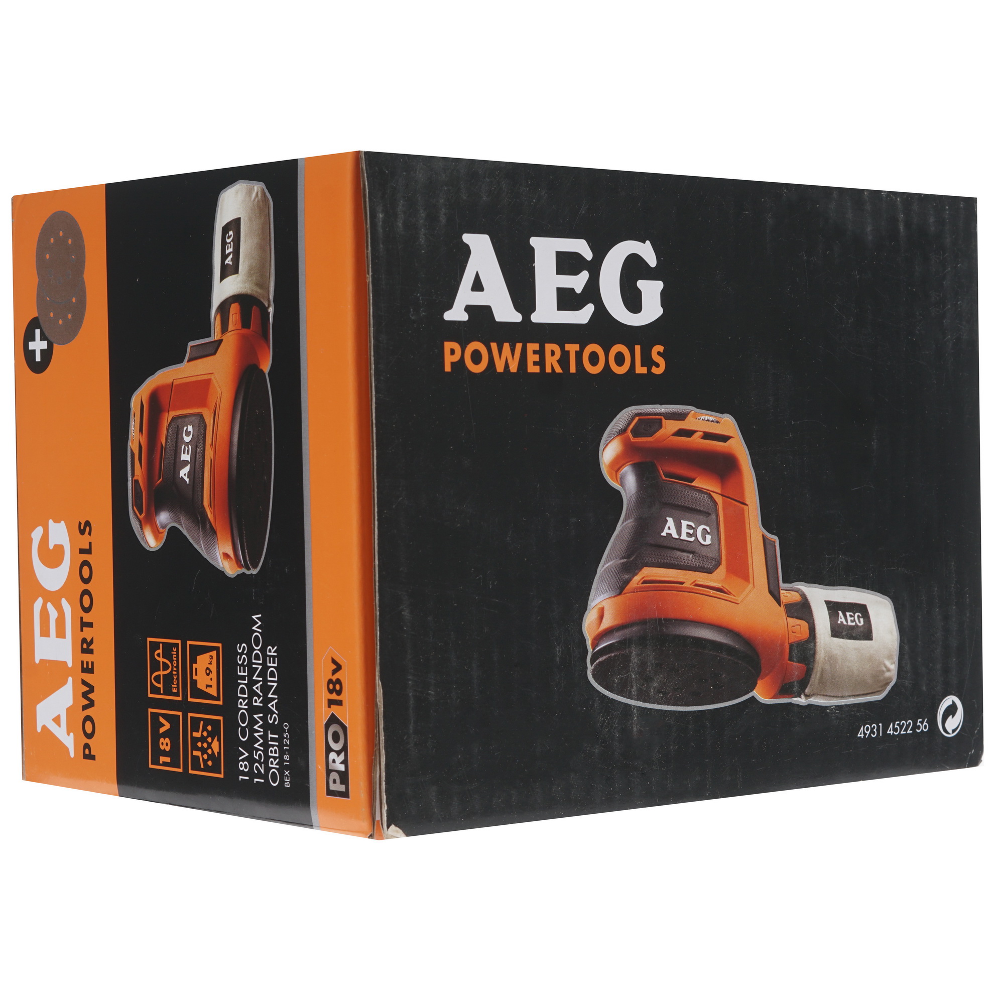 Эксцентриковая шлифмашинка AEG BEX18-125 - 0 PRO 18V  , Без ЗУ, Без АКБ 7998641 STDN-0110715 - Вид №7