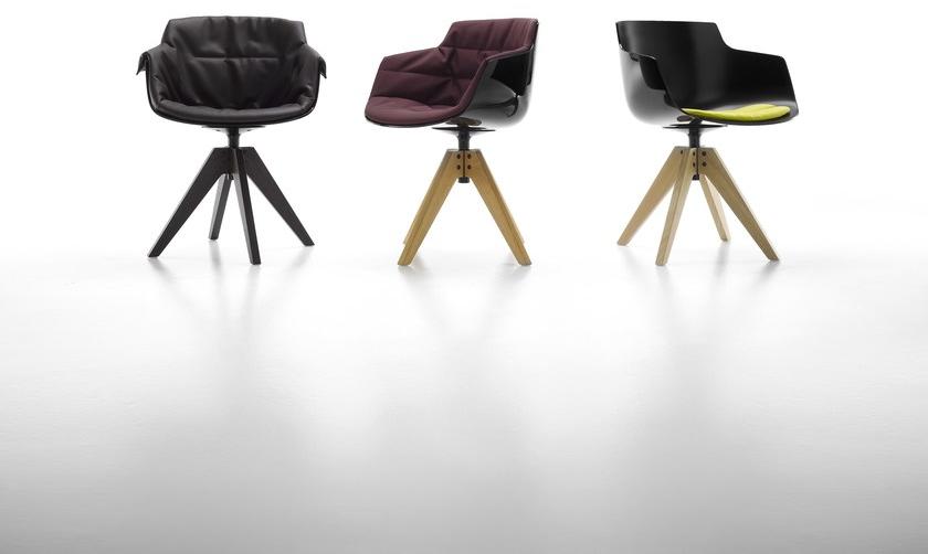 MDF Italia Вращающийся стул на козелке из ткани с подлокотниками Flow sun-id-1431075 - Вид №1